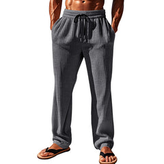 Men's Casual Pleated Drawstring Pants for Summer Beachwear