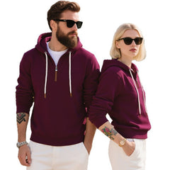 Stylish Men's Hoodie with Half-Zip Closure for Casual Wear