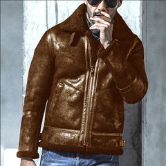 Stylish Men's Bomber Jacket With Detachable Fur Collar - Perfect For Winter And Casual Outfits