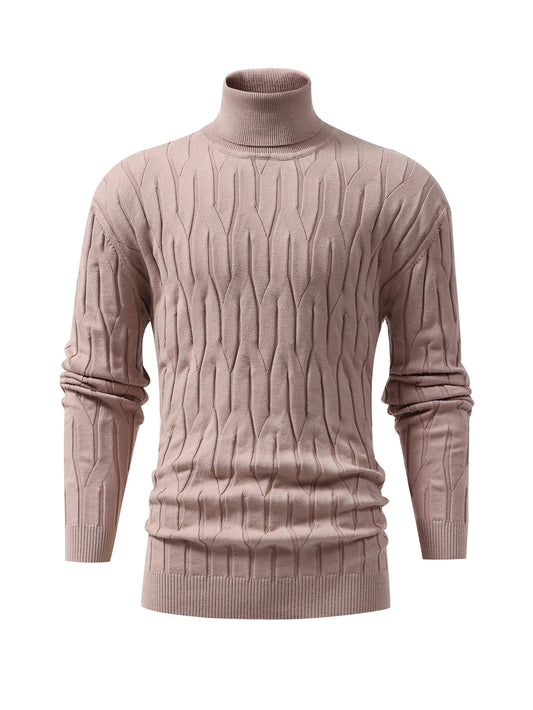 High-Neck Cable Knit Sweater for Men - Stylish and Cozy Winter Essential