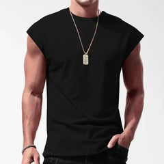 Men's Solid Loose Sleeveless Sports T-shirt 64307072Z