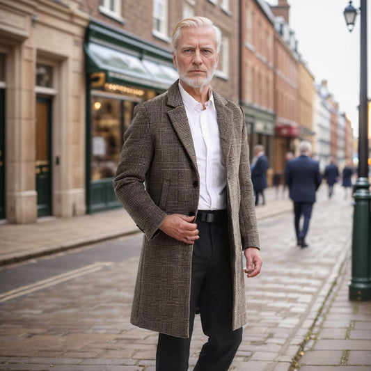 Classic Plaid Overcoat for Men - Perfect for Urban Elegance
