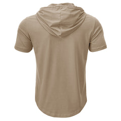 Stylish Men's Hooded Henley T-Shirt - Perfect for Casual and Active Wear