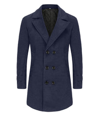 Stylish Double-Breasted Men's Pea Coat - Perfect for Winter and Formal Occasions