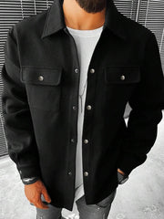 Stylish Men's Navy Blue Longline Jacket - Perfect For Casual And Formal Wear