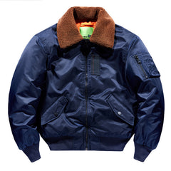 Winter-Ready Bomber Jacket with Detachable Faux Fur Collar - Perfect for Outdoor Adventures