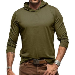 Men's Casual Hooded Long Sleeve T-Shirt - Stylish and Comfortable for Everyday Wear