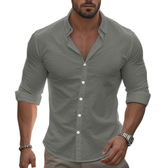 Men's Stylish White Button-Up Shirt - Perfect For Casual And Formal Occasions