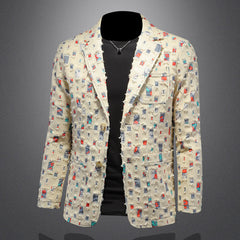 Stylish Embroidered Blazer for Men - Perfect for Spring and Fall Occasions