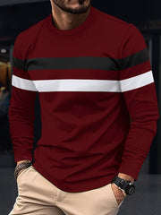 Stylish Long Sleeve T-Shirt with Striped Design for Men