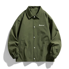 Stylish Military Green Coach Jacket for Men - Perfect for Casual and Outdoor Activities