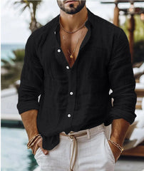 Stylish Grey Button-Up Shirt with Casual Elegance