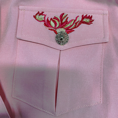 Men's American Retro Western Style Embroidered Long Sleeve Shirt 96546825K