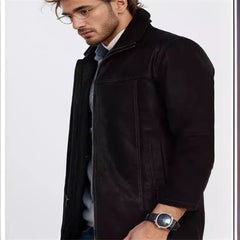 Men's Stylish Black Jacket with Detachable Hood - Perfect for Casual and Outdoor Adventures
