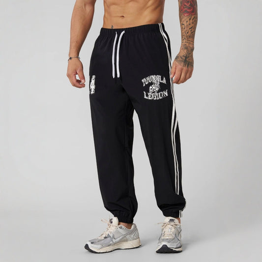 Men's Athletic Jogger Pants with Striped Design and Comfortable Fit
