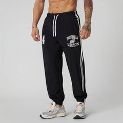 Men's Athletic Jogger Pants with Striped Design and Comfortable Fit