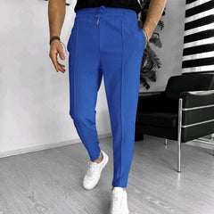 Men's Stylish Slim Fit Tapered Pants with Adjustable Waistband for Casual and Formal Wear