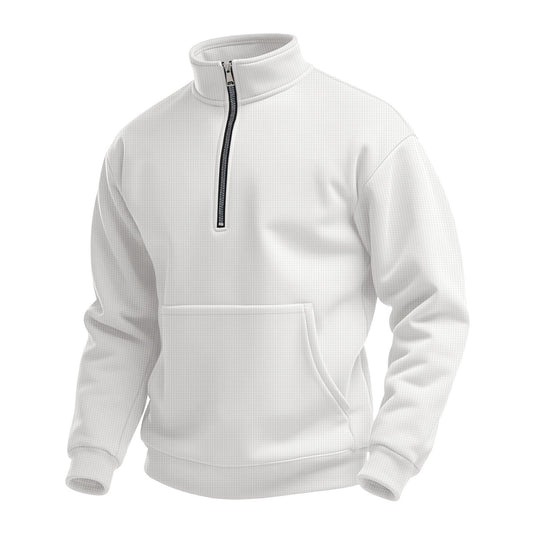Stylish Half-Zip Pullover Sweatshirt with Pouch Pocket for Everyday Wear
