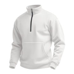 Stylish Half-Zip Pullover Sweatshirt with Pouch Pocket for Everyday Wear