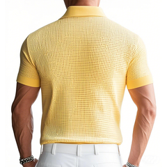 Men's Spring Fashion Classic Waffle Bright Color Golf Polo Shirt MTA0130D9K