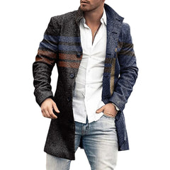 Stylish Patchwork Double-Breasted Blazer for Men - Perfect for Casual and Formal Occasions