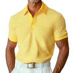 Men's Spring Fashion Classic Retro Textured Fabric Golf Polo Shirt MTA0144D8K