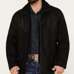 Men's Stylish Black Jacket with Detachable Hood - Perfect for Casual and Outdoor Adventures