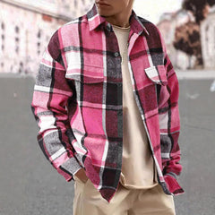 Stylish Plaid Flannel Shirt for Men - Perfect for Casual and Outdoor Wear