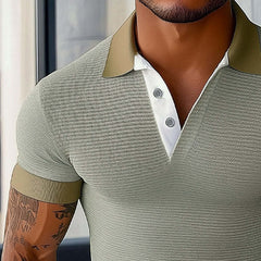 Men's Summer Basic Knitted Slim Polo Shirt MTA0376D1U