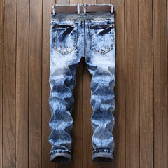 Distressed Biker Jeans With Zipper Details - Perfect For Casual And Streetwear Styles