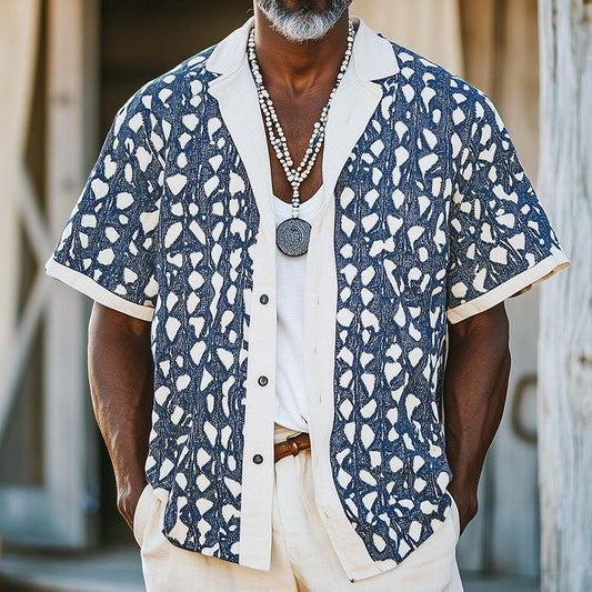 Men's Spring Fashion Printed Sports Short Sleeve Shirt MTA3193C0P