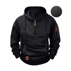 Men's Tactical Hoodie with Orange Zipper Pulls - Perfect for Outdoor Adventures