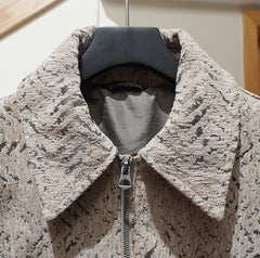 Stylish Patterned Zip-Up Jacket For Casual Elegance