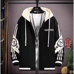 Stylish Hooded Jacket With Bold Lettering For Men - Perfect For Casual And Sporty Looks