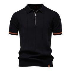 Men's Business Casual Woolen Polo Shirt Lapel Knitted Polo Shirt Short-sleeved