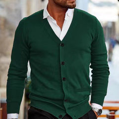 Men's Stylish V-Neck Cardigan Sweater - Perfect for Casual and Formal Wear