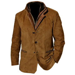 Stylish Brown Blazer with Detachable Collar for Men - Perfect for Casual and Formal Occasions