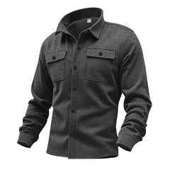 Men's Casual Button-Up Shirt With Functional Pockets
