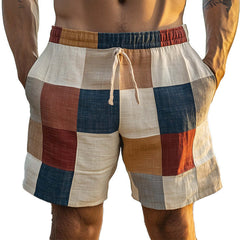 Men's Morandi Color Block Print Shorts MTA2406C9P