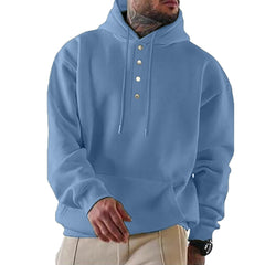 Stylish Button-Up Hoodie For Men - Perfect For Casual And Outdoor Wear