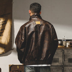 Stylish Brown Leather Jacket for Men - Perfect for Casual and Urban Looks