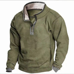 Cozy Half-Zip Pullover Jacket For Men - Perfect For Casual And Outdoor Activities