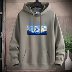 Stylish Mountain Graphic Hoodie For Men - Perfect For Casual Wear And Outdoor Adventures