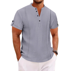 Men's Casual Stand Collar Short Sleeve Shirt MTA0769D7X
