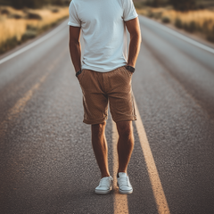 Men's Classic Casual Fashion Elastic Waist Corduroy Shorts 95457394K