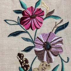 Men's Casual Linen Embroidered Lapel Loose Long Sleeve Shirt 13095416M