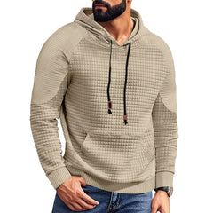 Quilted Hoodie for Men - Stylish and Comfortable Pullover with Pouch Pocket