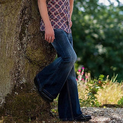 Men's Vintage Washed Distressed Denim Flared Jeans 31768668M