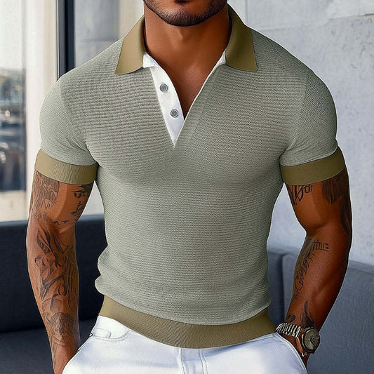 Men's Summer Basic Knitted Slim Polo Shirt MTA0376D1U
