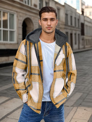 Stylish Plaid Hooded Jacket for Men - Perfect for Casual and Outdoor Adventures